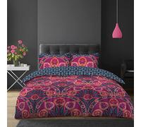 Super Dreamer 4 Pcs Paisley Bedding Complete Bed Set-1 Double Duvet Cover+ 1 Patterned Fitted Bed Sheets with 2 Pillowcase- Reversible Quilt Covers