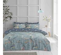 Super Dreamer Botanical Bedding Complete Bed Set-1x Duvet Cover Double,1x Fitted Sheet,2x Pillowcase- Polycotton Fabric Reversible Floral Bedding