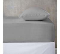 Fitted Sheet King Size (25cm) Deep Pocket - Microfiber Bed Sheets Grey - Breathable, Fade & Wrinkle Resistant - Elasticated Corners - Easycare Mattress & Bottom Sheet (152x203cm)