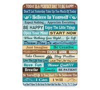Super Durable Today Is A Perfect Day To Be Happy Tin Sign Motivational Positive Quotes Rustic Wall Sign Decor For Home Office Bathroom Bedroom Kitchen Sign 12x16 Inch