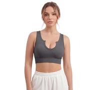 Super Eagle® Seamless Sports Bra for Women Wire-Free Push-Up Bra with Removable Pads for Yoga Running & Gym Dark Grey