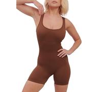 Super Eagle® Shapewear for Women Padded Seamless Ribbed Tummy Control Butt Lifter Full Body Shaper Shaping Bodysuits Unitard High Stretch Yoga Gym Wear