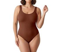 Super Eagle® Women Shapewear Bodysuit Ribbed Seamless Waist Trainer Vest Tummy Control Full Body Shaper Square Neck Leotard Tank Tops Padded Shaping Body Suit