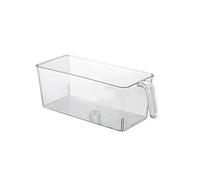 Super Easy to Use Freezer Plastic Freezer with Pull Out Handle Transparent Storage Bucket Suitable for Home Bar Restaurant Lqz318 (White, 11.2x27.7x18cm)