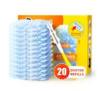 Super Efficient Duster Kit with 20 Duster Refills & 1 Handle, Compatible with Swiffer Dusters, Multisurface 360° Dusters with 4X Microfibers, Unscented Disposable Dusters for Cleaning (Blue)