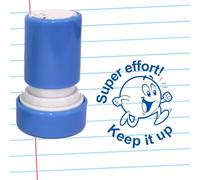 Super Effort! Keep it up Teacher Stamp. Self-Inking, 22mm, Reinkable, Quality Stamper for Marking and Praise. Blue Ink*