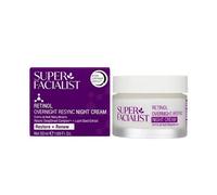 Super Facialist Retinol Overnight Resync Night Cream - SleepSmart Complex, Retinol & Hyaluronic Acid for Fine Lines & Wrinkles, Vegan Friendly Anti Ageing Face Cream for Smooth Skin, 50ml