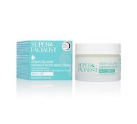 Super Facialist Vegan Collagen overnight Resync Night Cream- Nourishing Night Time, Firming, Smoothing & Plumping, Gentle Face Care, Vegan Marine-based Biopolymer, Copper, Collagen, 50ml