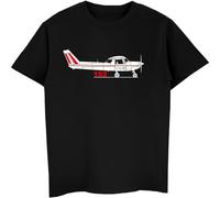 Super Fashion Cotton Print Men's T-Shirt AeroPPL Pilot Cessna 152 Aircraft Inspired Breathable T Shirts Tees Black L