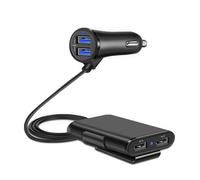 Super Fast 4USB Car Charging Socket 24W Quick Charging Adapter for Smartphones, Tablets, Cameras