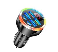 Super Fast Charge USB C Car Phone Charger Adapter 6 in 1 with Voltage Display, 250W Multi Port Cigarette Lighter USB Charge for iPhone 17 16 15 14 13 12 11 Samsung Galaxy Huawei Oneplus Oppo Vivo