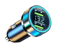 Super Fast Charging Car Charger - USB Fast Car Charger Adapter | 120w/240w Dual Port cigarettee lighterr Chargers with Digital Display Design, Quick charge Car Chargers for Family Travel
