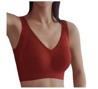 Super Firming Bra | Wire-Free Push-Up Bra No More Sagging Breasts, Women's Ribbed Push Up Adjustable Women's Comfortable and Sexy Transparent Shoulder Strap Cordless Comfy
