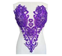 Super Flash Heavy Sewing Bright Diamond Lace Appliques Accessories Nail Beads Diamond Decoration 1pc (Purple)