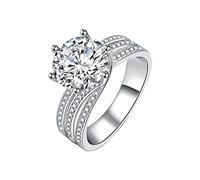 Super Flash Moissanite Ring Shaped Engagement Rings for Women Moissanite Twisted Engagement Rings Wedding Anniversary Promise Rings for Bridal Wife Girlfriend Ring Stuff (O, One Size)