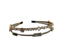 Super Flash Water Diamond Double Layer Headband, Crystal Hair Hoop for Women(Gold)