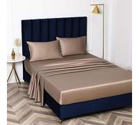 Super Flat Sheet,bed sheet single cotton silk satin sheet bed cover non-slip mattress protector for double king-khaki_120cmx200cm*32cm