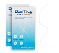 Super Floss Threaders, Dental Floss for Braces, Ultimate Floss Pre-Cut Strands,60 Count, Pack of 2