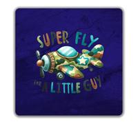 Super Fly for a Little Guy Plane Flying Pilot 2 Pack Coasters - 9cm x 9cm