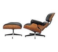 SUPER FOREST Genuine Leather Reclining Swivel Chair, with Adjustable Headrest and Ottoman, Modern Chair Classic Design, Walnut Wood, Heavy Duty Base Support, for Living Room Study Lounge Office