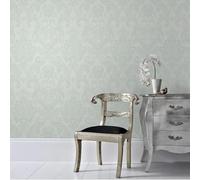 Super fresco Colours Herme Damask Duck Egg Blue Wallpaper | Paste The Paper Application | Blue Damask | Eco-Friendly