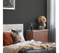 Super fresco Eternity Geometric Metallc Black/Gold Wallpaper | Paste The Paper | Black Geometric | Eco-Friendly