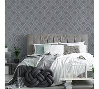 Super fresco Saville Row Geometric Slate Grey Metallic Wallpaper