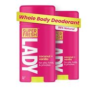 Super Fresh Lady Natural Deodorant Stick for Women Aluminum Free Whole Body Odor Control for Armpits Underboob Thighs Crotch and Lady Parts Coconut Vanilla Scent Twin Pack for Sensitive Skin Freshness