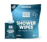 Super Fresh Shower Wipes Large Unscented Body Wipes for No Rinse Bathing Personal Hygiene Gym Travel Camping Enriched with Aloe and Vitamin E 10 Individually Wrapped Disposable Sheets