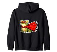 Super Frog Hero Cartoon Amphibian Cute Funny Zip Hoodie
