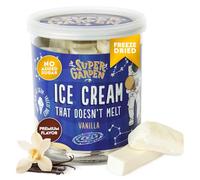 Super Garden Freeze Dried Vanilla Ice Cream - Crunchy Astronaut Space Food Snack with No Refrigeration Needed - Lightweight Travel & Camping Treat - Long-Lasting Airtight Storage Tin - 35g