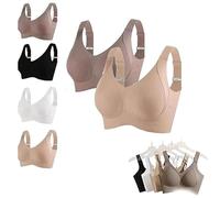 Super Gather Support Bra for Mature Women - Seamless Lifting Design for Gentle Uplift, Comfort Wire-Free Style, Soft Push Up Effect (UK, Alpha, 3XL, Regular, Regular, Nude+Coffee)