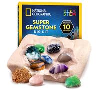Super Gemstone Dig Kit - Excavation Gem Kit with 10 Real Gemstones for Kids, Discover Gems with Dig Tools & Magnifying Glass, Science Kits for Kids