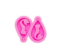 Super Glossy Mermaid Style Tear Drop Shape Hollow Out Earrings Mold Epoxy Resin Mold Earring Silicone Mold Handmade Fish Tail Women Fashion Jewelry Resin Casting Molds for Epoxy Resin, Pendant Craft