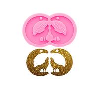 Super Glossy Moon Wolf Silicone Mold DIY Earring Necklace Keychain Pendant Molds Epoxy Resin Craft Silicone Molds Clay Mould Size M