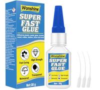 Super Glue 30 g, Superglue All Purpose, Strong Glue with Anti-clog Cap, Clear Superglue for Plastic, Glass, Ceramic, Metal, Wood, DIY, Precise Repair, Waterproof, Heat-Resistant