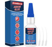 Super Glue 30 g, Superglue All Purpose, Strong Glue with Anti-clog Cap, Clear Superglue for Plastic, Glass, Ceramic, Metal, Wood, DIY, Precise Repair (Clear, Arrow Glue)
