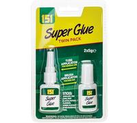 Super Glue Twin Pack - 2x5g Bottles with Tube & Brush Applicators Extra Strong Quick Drying Adhesive for Jewellery, China, Plastics, Pottery, Wood, Glass & Household DIY Repairs