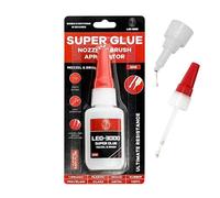 Super Glue with Brush Applicator & Precision Nozzle - All Purpose Strong Adhesive for Plastic, Metal, Rubber & Leather, Quick Dry, Waterproof, Crack-Resistant, DIY Instant Repairs, 20g