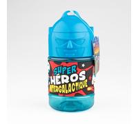 SUPER GOURDE Personalised Kids Water Bottle with Straw - Intergalactic Superhero Blue