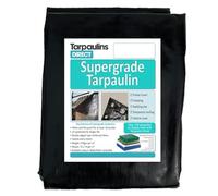 Super Grade Tarpaulin 6.0m X 4.0m 270gsm Black/Silver Ultra Heavy Duty Tarp Sheet with Metal Eyelets
