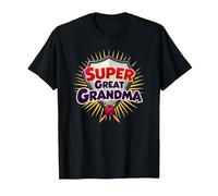 Super Great Grandma: Heroic Grandmother Appreciation Gift T-Shirt, Men, Black, 6XL
