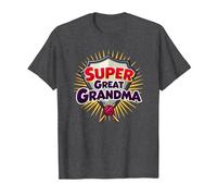 Super Great Grandma: Heroic Grandmother Appreciation Gift T-Shirt, Men, Dark Heather Grey, 6XL