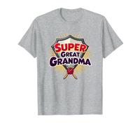 Super Great Grandma: Heroic Grandmother Appreciation Gift T-Shirt, Men, Heather Grey, 6XL