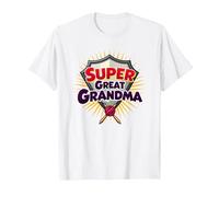 Super Great Grandma: Heroic Grandmother Appreciation Gift T-Shirt, Men, White, 6XL