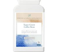 Super Green Coffee Bean Complex, High Strength 8000mg, Capsules, 60 Count, with Kelp, Cinnamon, Cayenne, Chromium, Vegan - Energy, Thyroid, Metabolism Support, Forever & Always Supplements