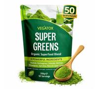 Super Greens Powder - 50 Servings | Premium Green Superfood Powder with Spirulina, Chlorella, Wheatgrass | Daily Greens for Energy, Gut Health & Immunity Support | No Artificial Ingredients