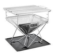 Super grills Stainless Steel Foldable Portable Charcoal barbecue BBQ Grill Camping Picinics Outdoor comes with cover