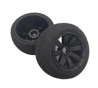 Super Grip Road Wheel Slick Tyre Set Compatible with 1 5 Scale RC Cars Compatible With MadMax I Rofun Rovan KM 5B Models Racing Slick Tire Front Or Rear Pair Toy Vehicle Parts(Rear black 2pcs)