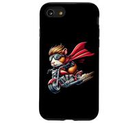 Super Guinea Pig Riding Motorcycle Red Cape Case for iPhone SE (2020) / 7/8